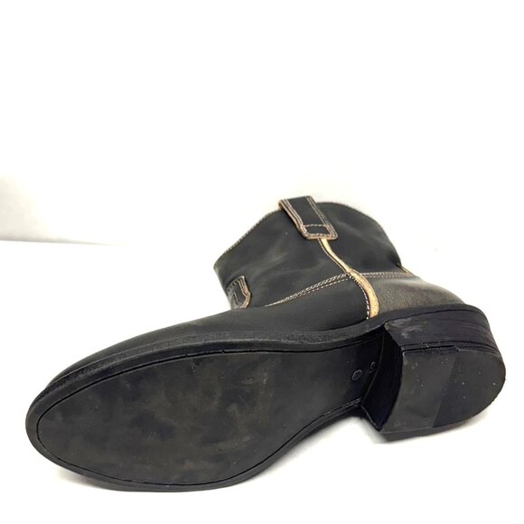 MIZ MOOZ LEATHER WESTERN BOOTIES SIDE ZIPPER CHESTNUT 37EU / 7US NEW Z-29 - Picture 3 of 4